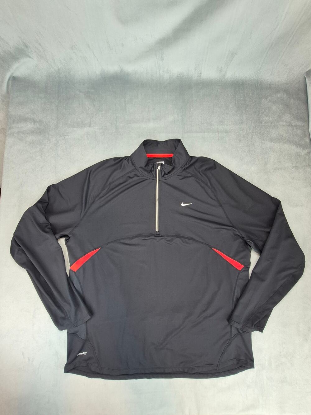Nike DriFit Athleisure Workout Pullover 1/4 Zip Men Black Long Sleeve Shirt XXL
